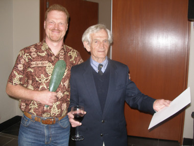 Life time Achievement award winner Brian Molloy alongside Peter de Lange, 2006 recipient of the Allan Mere Award